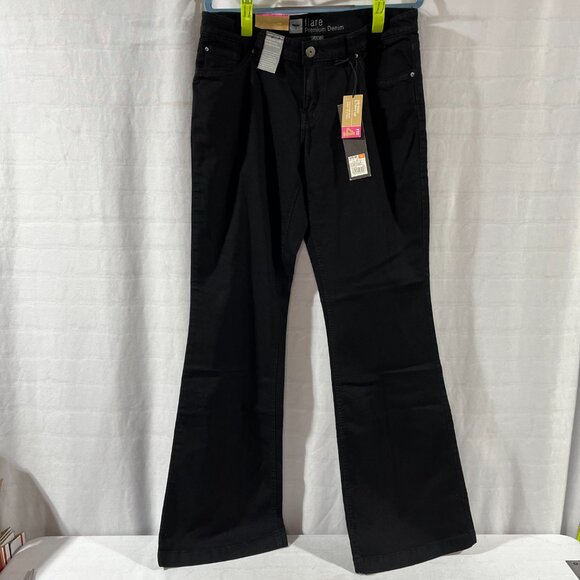 NWT Mossimo Black Flare Mid Waist & Curvy Hip Thigh Denim Jeans, Size 10, Fit 4 - Picture 2 of 6